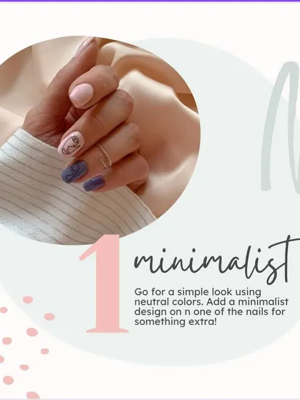 For a minimalist yet stylish look, we suggest using neutral colors and adding a simple design on one accent nail. This approach adds a personal touch without being overwhelming.