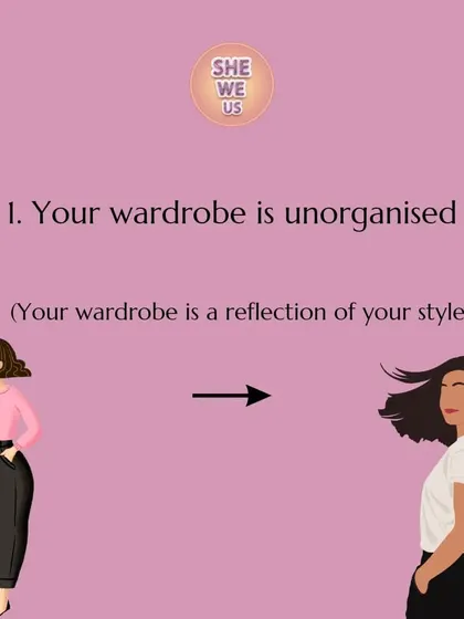 One reason you struggle to find work clothes is an unorganized wardrobe. A messy closet is a reflection of a messy style. We start by creating order.