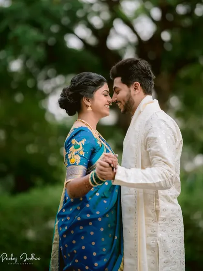 A sweet, romantic moment as Tanuja and Abhishek dance during their engagement shoot.