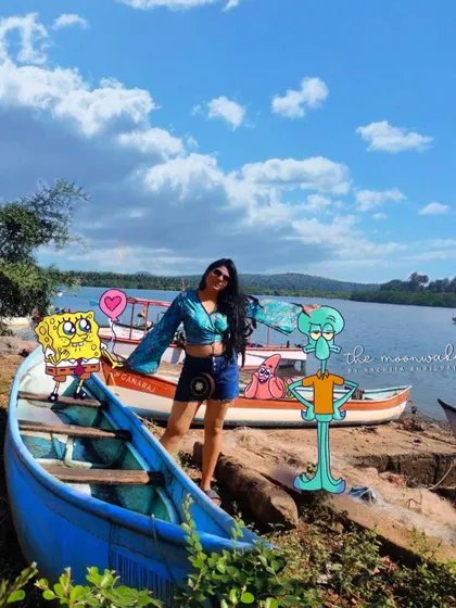 Had to bring some friends from Bikini Bottom to this beautiful spot in Goa. Here are SpongeBob and Squidward enjoying the view with me.