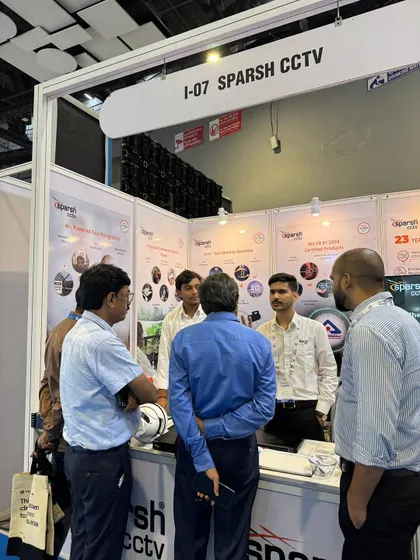 The bustling atmosphere at my Sparsh CCTV booth during the IEC GM Exhibition. It's a great platform to connect with industry peers and potential clients.