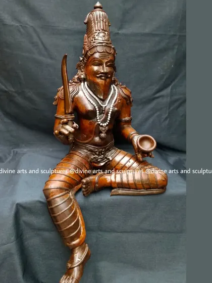 This is the wax model of a Muni, or sage, depicted in a seated, meditative posture. Our work also includes figures of great spiritual teachers and devotees from our tradition.