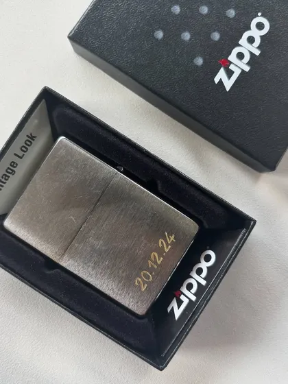 Did you know your favorite Zippo can be engraved? I did a freehand bold engraving on this metal Zippo, with initials on one side and a special date on the other. It makes for such a classy and clean statement.