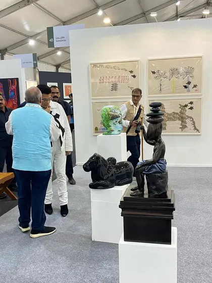 Director Karan Johar visiting our booth at Art Mumbai.