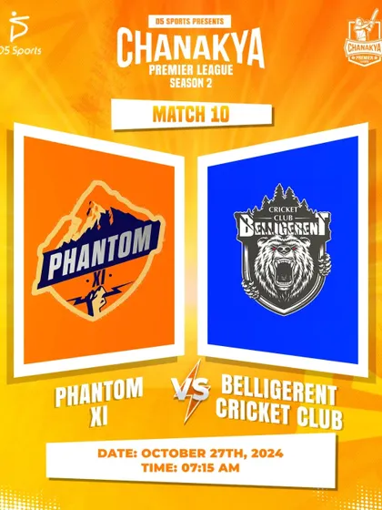 A Week 2 fixture graphic for Phantom XI.