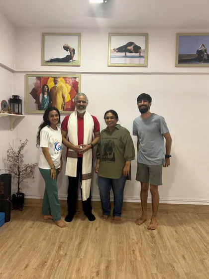 My Guru visiting our shala. His presence and blessings made the entire studio feel more alive and vibrant.