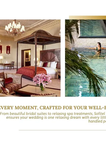 Every moment is crafted for well-being. At destination weddings like this one at Sofitel Bahrain, we ensure every detail, from the bridal suites to the spa treatments, contributes to a relaxing and luxurious experience.