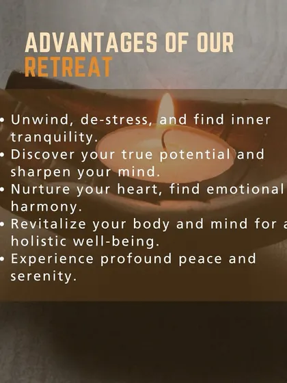 The advantages of our retreats are clear: you will unwind and de-stress, discover your true potential, nurture emotional harmony, and experience a profound sense of peace that revitalizes your body and mind.