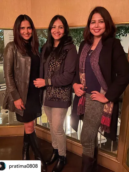 Friends celebrating a birthday together. Our indoor space is great for these kinds of casual, happy gatherings.