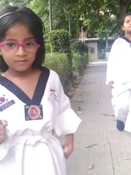 My young champs are always ready to show their fighting spirit, even during a walk in the park.