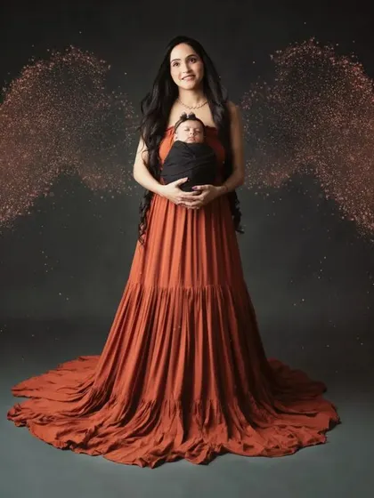 An angelic portrait of a mother and her newborn, symbolizing the magical bond they share.