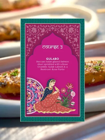 A closer look at the "Gulabo" menu card, where the visual cues build anticipation for the dish.