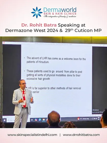Here I am speaking at Dermazone West 2024. I believe sharing knowledge is crucial. In this session, I discussed how Laser Hair Reduction (LHR) has become a superior and welcome solution for patients with conditions like Hirsutism.