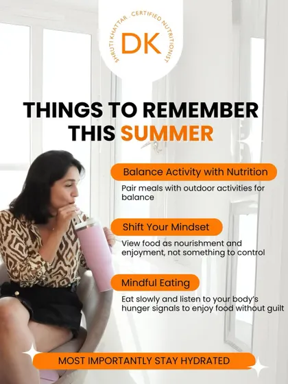 Here are my top things to remember this summer. Balance activity with nutrition, practice mindful eating, and most importantly, stay hydrated.