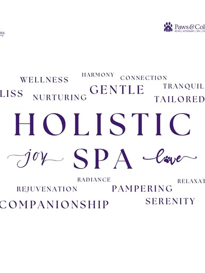 This word cloud captures the essence of our Holistic Spa. It's about wellness, gentleness, joy, pampering, and love. We are redefining pet grooming to be a journey of complete well-being.
