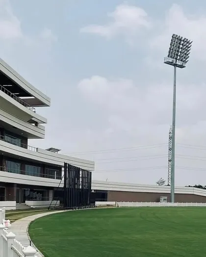 The impressive infrastructure at the National Cricket Academy. A place dedicated to nurturing India's cricketing talent.