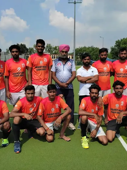 My Senior Men's team, a group of experienced and skilled players, ready for a match in Ghummanhera, Delhi. They lead by example for our junior athletes.