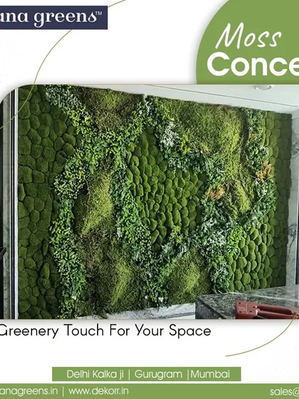 Our moss concept adds a unique greenery touch to your space. This moss wall art uses different textures and shades of green to create a living, breathing piece of art.