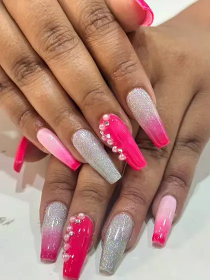 A final shot of the pink ombre set, capturing the full, glamorous effect.