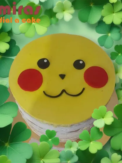A simple and adorable Pikachu smiley face cake. This design is all about bringing a smile to someone's face with a cute, recognizable, and happy character.