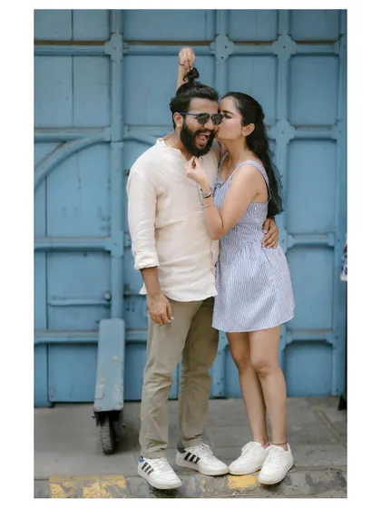 Love should be playful and full of laughter. This candid pre-wedding photo from a fun shoot in Kochi captures the spontaneous, joyful energy that I always look for in my couples.