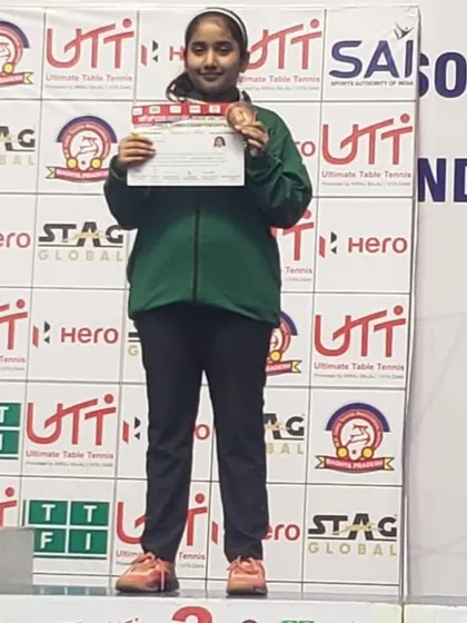 Akanksha Singhal proudly displays her national bronze medal. This achievement is a culmination of relentless training, strategic coaching, and unwavering support from our entire team.
