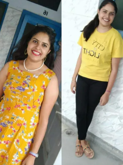 Another inspiring transformation from our yoga community. This student's journey reflects her commitment to our classes and a healthier lifestyle, resulting in visible changes and renewed confidence.