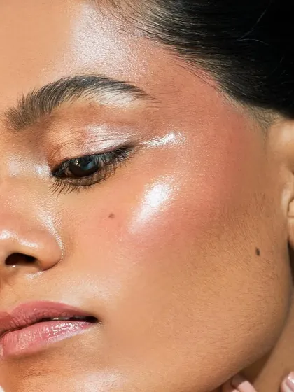A close-up of Sweta's work, showing the seamless blending and the beautiful, reflective quality of the skin.