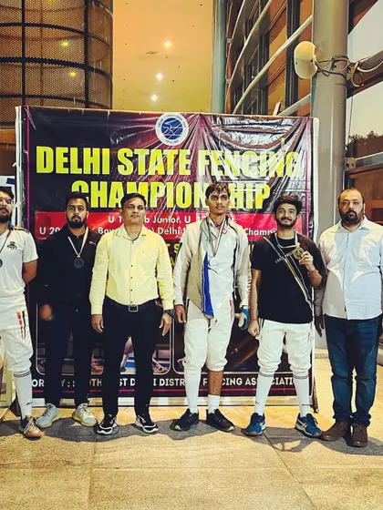 Our senior men's team after a successful run at the Delhi State Championship, bringing home multiple medals.