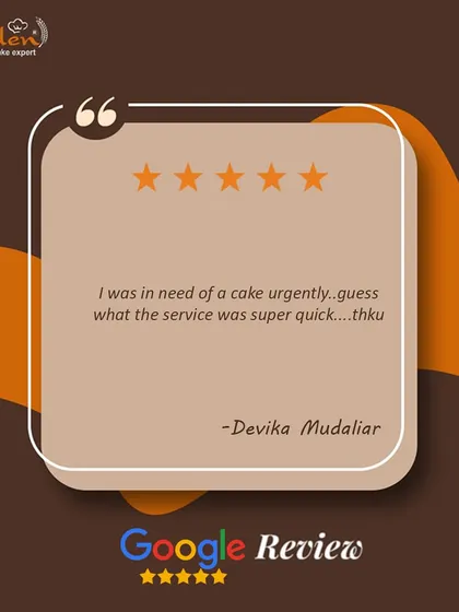 I was in need of a cake urgently.. guess what the service was super quick.... thku." We are always here to help, even at the last minute.