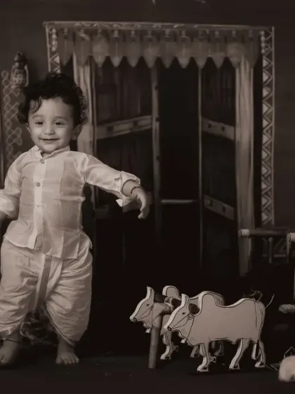 A timeless black and white version of our vintage village shoot, adding a classic, nostalgic feel.