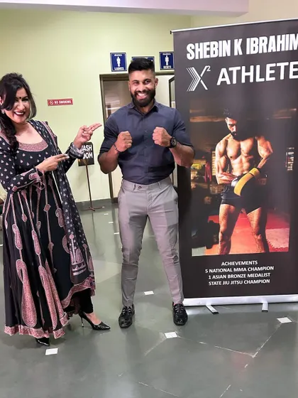 Supporting our sponsored athlete at a bodybuilding show. Our team supports each other in all their endeavors.