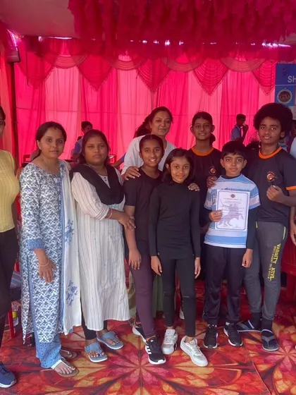 Our shooters with their families and coaches at the Hubballi Open. We are a community that supports each other.