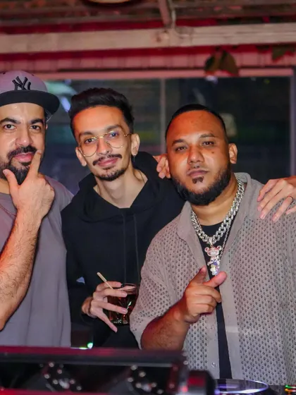 Linking up with fellow artists and friends. Here I am with Anirudh Ravichander and the crew, making it a memorable night.