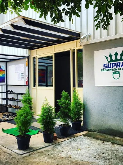 The clean and welcoming entrance to Suprad Badminton Academy. I ensure your team feels comfortable and ready to play from the moment they arrive for their corporate event.
