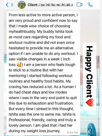 This client went from being less active to more active and confident. My mentoring helped her stick to a routine and reduce her cravings.