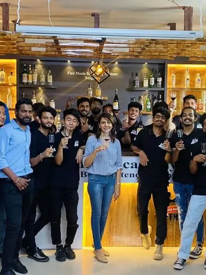 A group photo after a Sula Wine workshop, where our students learned about wine tasting and pairing.