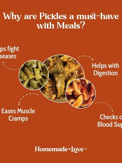 Why are pickles a must have with meals? They not only add flavour but also have health benefits like aiding digestion and helping with muscle cramps. A little bit of pickle is good for you.