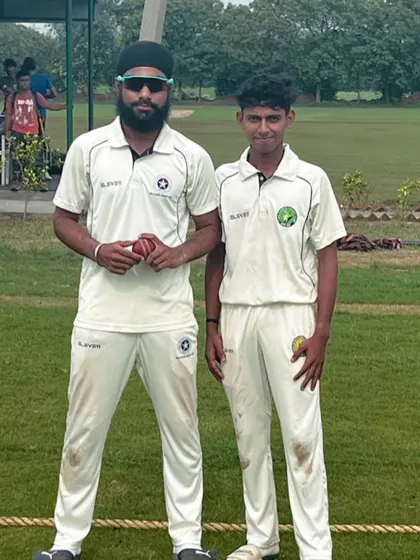 Bowlers Navneet Singh and Keshav Chauhan, who played a key role in the Delhi Blues U19 team's victory.