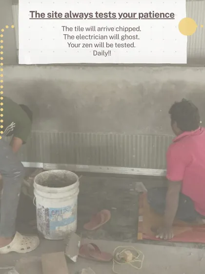 Site work always tests your patience. From chipped tiles to ghosting electricians, we manage the daily challenges to ensure the final result is worth it.