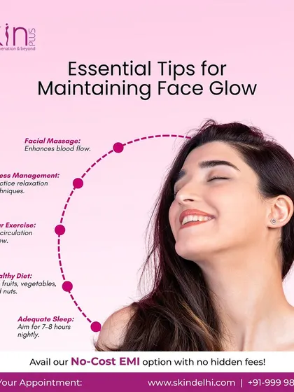 Want that effortless glow? This infographic shares essential tips for maintaining facial radiance, including facial massage, stress management, regular exercise, a healthy diet, and adequate sleep.
