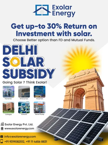 With up to a 30% return on investment, solar is a better option than FDs and mutual funds. We help you navigate the Delhi solar subsidy process.
