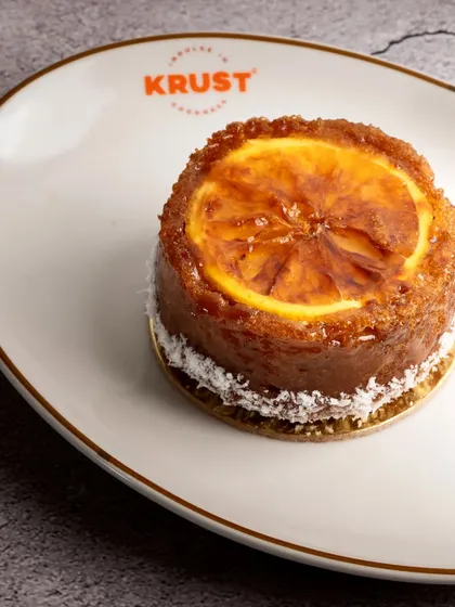 A closer look at the moist crumb and candied orange topping of the Orange Ginger Tea Cake. I use fresh ingredients to ensure the flavours are bright and authentic.