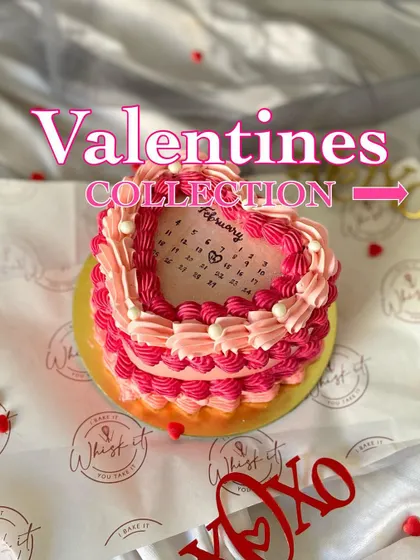A glimpse of my Valentine's collection, featuring the popular burn-away cake. Every bite is a celebration of love, and every cake holds a sweet secret.