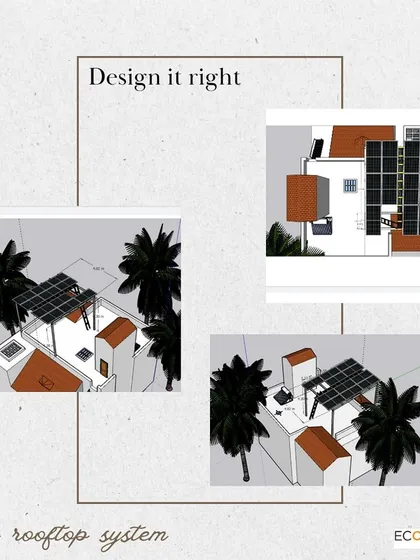 These images show the design phase of a residential solar project using software. Proper design is key to a long-lasting and efficient system, ensuring maximum solar generation and savings for the homeowner.