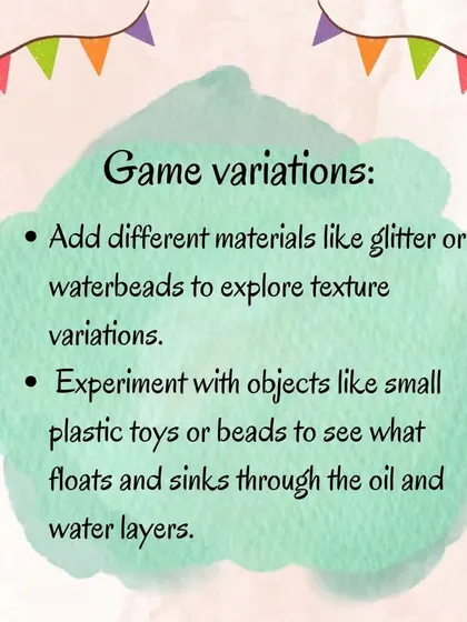 Create a colorful sensory bag with oil and water to explore density. This mess-free activity engages the senses of touch and sight as children watch the liquids interact.