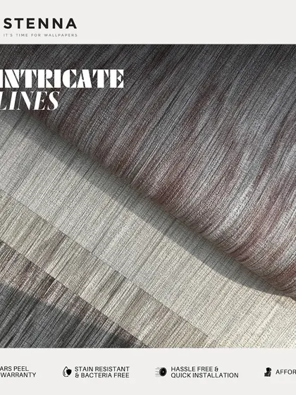 The artistry of these intricate lines creates a tranquil and sophisticated ambiance. This wallpaper features a fine, thread-like texture that adds visual depth and a sense of calm to your interior.