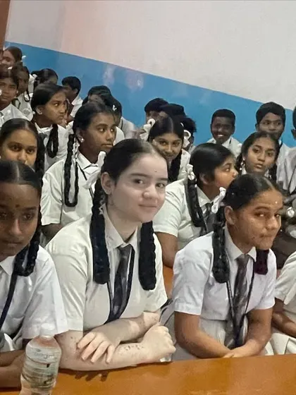 An attentive audience of students during my nutrition awareness session. My aim is to capture their interest and inspire them to think critically about the food they eat every day.