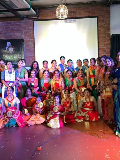 A group of our talented performers after a successful event. We provide numerous platforms for our students to build confidence and share their art with an audience.