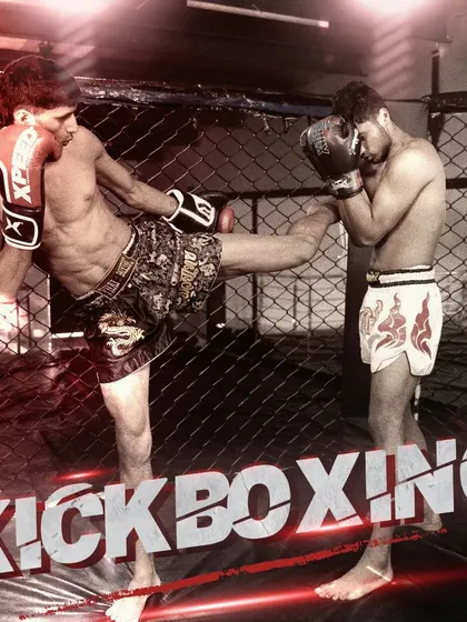 A promotional graphic for our kickboxing classes. Kickboxing is a cornerstone of MMA, and our classes will enhance your striking power, agility, and overall fitness.
